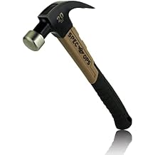 Spec Ops Tools Fiberglass Hammer for Carpentry & Demolition, Smooth Face, Curved Claw and Shock-Absorbing Grip, 20 Oz