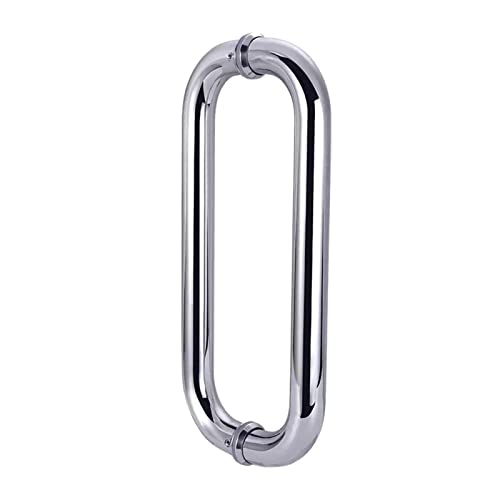 Maniglie moderne rotonde in acciaio inox per porte in vetro interne ed esterne, maniglie scorrevoli per porta doccia (40 cm)