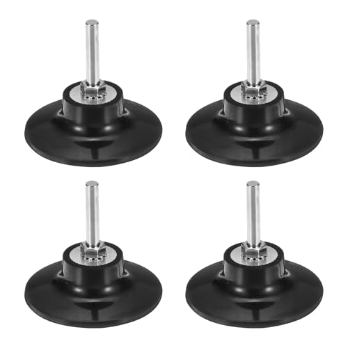QUARKZMAN 4 Stück 3 Scheibenpad-Halter Schnellwechsel-Scheiben 1/4 Schaft-Halter Mandrel für Stabschleifer Schleif- und Konditionierscheiben, Schwarz