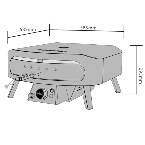Cozze® 17\ Pizzaofen Gas Schwarze Edition mit rotierender Pizzastein Ø43 cm - 600°C, Pizza in 2 Minuten