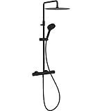  Colonne douche thermostatique JACOB DELAFON Metro 3 jets, économie d\'eau, noir mat