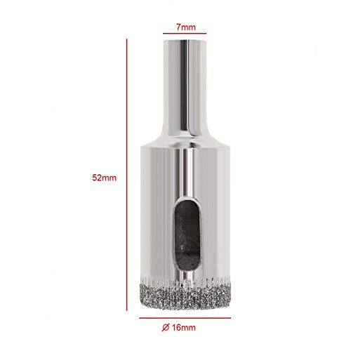 Broca para vidrio con recubrimiento de diamante 16 mm miniatura 6