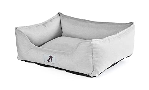 allpetsolutions Waterproof Dog Bed Small - Removable Machine Washable Hardwearing Basket Scratch Proof Oxford Fabric - Water Resistant Comfy Bed for Home or Dog Crate - Light Grey 61x48x18cm - Image 3
