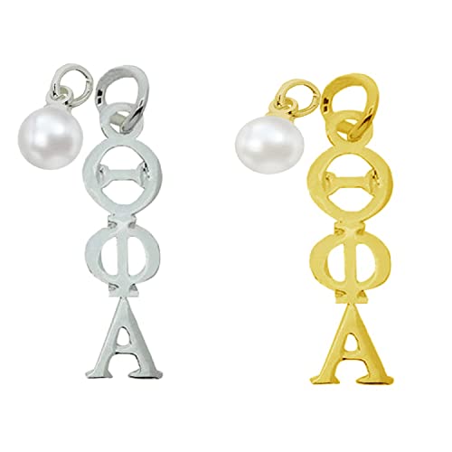 Theta Phi Alpha Necklace with Pearl, Sorority Lavaliere Necklace, Big Lil Sis Rush Week2