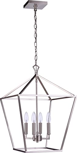 Craftmade 56335-BNK Flynt II Open Frame Candle Foyer Lantern, 4-Light