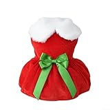 Design classique de Noël : cette ravissante robe pour chien dispose d'une jupe rouge vif et d'une ceinture étincelante, votre animal de compagnie se démarque lors de toute réunion festive.