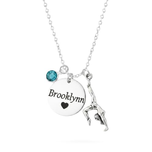 Personalized Gymnast Necklace with Name Disc