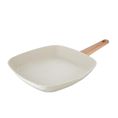 Bergner NATURALLY Sartén Grill Cuadrada 28x28cm en aluminio fojado en color Blanco