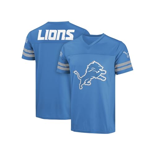 FOCO NFL Men's Officially Licensed Primary Logo Game Day Team Jersey (X-Large, Detroit Lions - Blue)