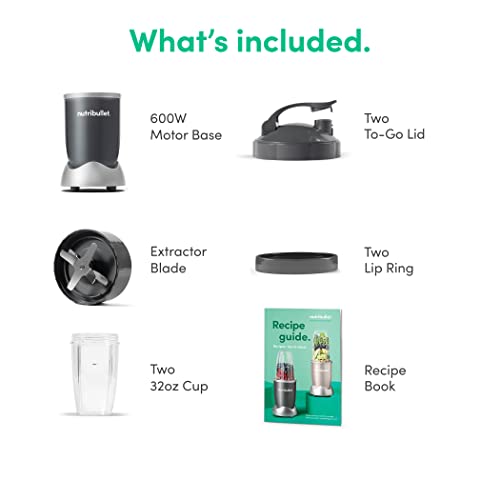nutribullet® Personal Blender, 600W, 24oz Cup, 18 oz Cup, NBR-0601WM - image 7