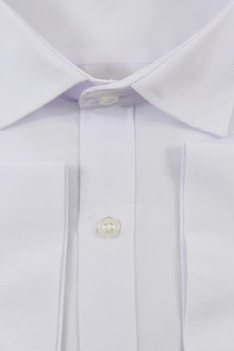 SIRRI Boys Slim Fit Long Sleeve Dress Shirt in Premium Cotton Blend with Classic Collar & Cufflinks - Formal White Shirt4