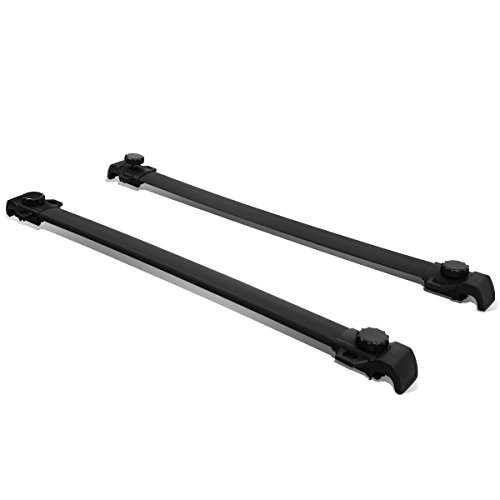 Auto Dynasty Pair of Factory Style Roof Rack Top Rail Cross Bars Buggage Cargo Carrier Compatible with Jeep Patriot 2007-2015, Aluminum, Black Powdercoated