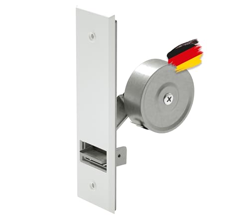 BAUHELD Rolladen-Gurtwickler Unterputz 135mm - Made in Germany - Einlasswickler aus verzinktem Stahl - Gurtaufroller für Rolladengurt 23mm [ohne Gurt] - Rollladen Aufwickler mit Abdeckung in Weiß
