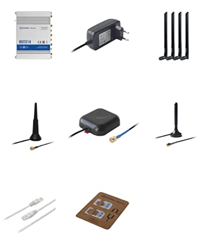 Image of Teltonika RUTX14000000 Model RUTX14 LTE Dual-sim Industrial Cellular Router; for Europe, the Middle East, Africa, APAC, Brasil, Australia Operators Only; Ethernet, Wi-Fi, Bluetooth and USB Interfaces