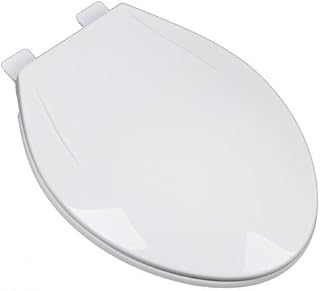 Slow Close Plastic Elongated Contemporary Design Toilet Seat, Cotton White