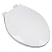 Slow Close Plastic Elongated Contemporary Design Toilet Seat, Cotton White