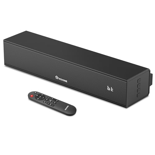 Image of Wohome 2.1 Sound Bar for Smart TV with Built-in Subwoofer, 6 Levels Voice Enhancement, 15 Inches Small TV Soundbar Speakers with Bluetooth 5.3/ARC/Optical/AUX/USB Connection, 3 EQ Modes, Wall Mount