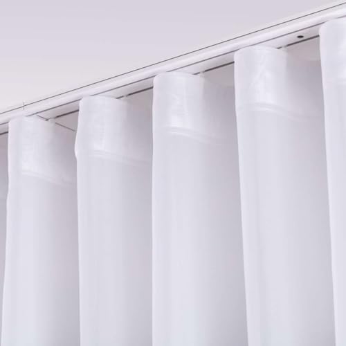 Dekoria Cortina ondulada 100 x 100 cm de aspecto natural blanco Posibilidad de coser a medida.