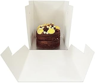 The Cake Decorating Co. Tall Extra Deep White Cake Box With Window 8"