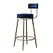 NMDCDH Sgabelli da Bar Rotondi 1PCS, sedie da Bar in Velluto con Schienale, Gambe in Metallo Dorato, bancone della Colazione in Cucina Sgabelli da Bar Sgabello Alto Sedia da Pranzo, Blu,