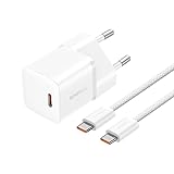 Baseus Gan5 Turbo-Ladegerät, 20 W, mit 10 m, USB-C-Kabel, kompatibel mit iPhone 15, Weiß