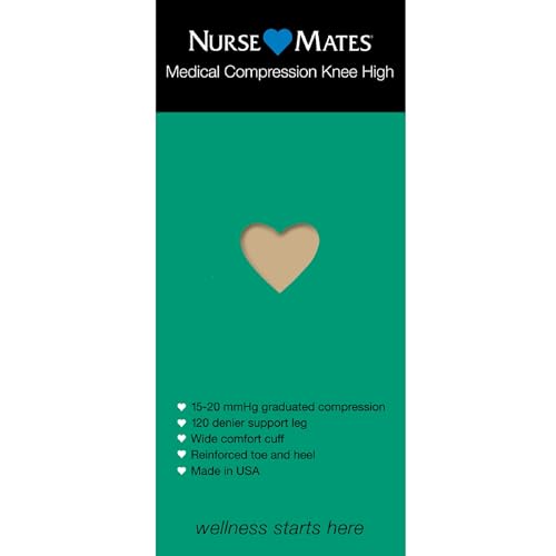 Nurse Mates Women's 15-20 Mmhg Medically Correct Compression Knee High Stockings Hosiery