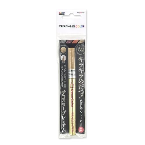 マービー(MARVY) 油性顔料マーカー デコカラープレミアム 極細 ゴールド 145P-Gの商品画像（Amazon）