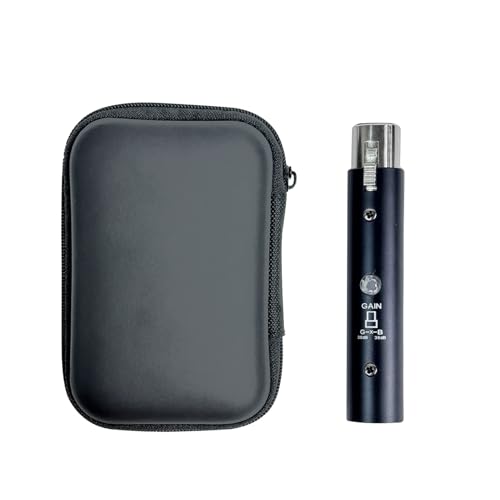 Aumotop 48V Dynamic Microphone Amplifier Low Noise Clean Sound 35dB Gain Portable Mic Preamp for Musicians and Performers on the Go