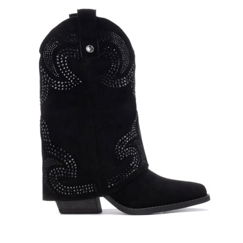 Bottes de cowboy femme noir XTI pour un style mode décontractée au quotidien