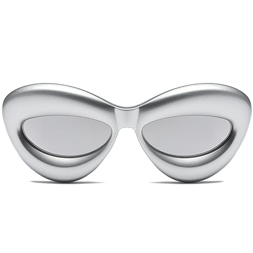 Trendy Inflated Shape Lip Sunglasses for Women Fashion Oversized Cat Eye Shades UV400 Protection
