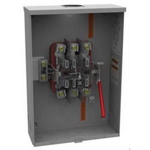 Milbank U9701-R 3 Phase Ringless Meter Socket With Lever Bypass 7 Jaw 1 Position 200 Amp