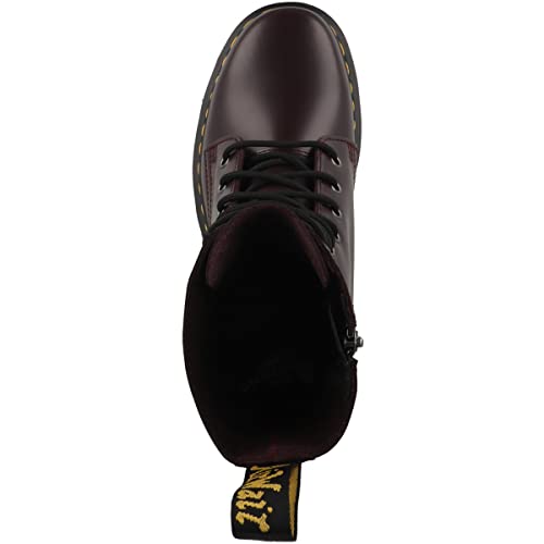 Image of Dr. Martens, Jadon 8-Eye Leather Platform Boot for Men and Women, White Polished Smooth, 7 US Women /6 US Men