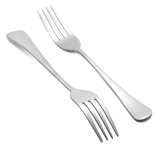 Juego de 24 tenedores de mesa de acero inoxidable de 8 pulgadas, juego de 24 cubiertos de cocina, tenedores de cubiertos de pulido de espejo, vajilla apta para lavavajillas, accesorios de comedor para