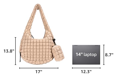 Image of GASSDA Puffer Tote Bag for Women Large Quilted Puffy Lightweight Carryall Crossbody Tote Bag for Women