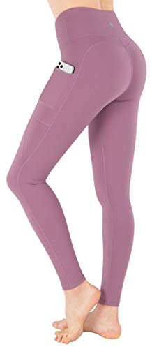 ESPIDOO Yoga Pants for Women, High Waist Tummy Control, 4 Way Stretch Sports Leggings with Pockets, M