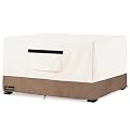 Fire Pit Cover Rectangular, Outdoor Heavy Duty 600D 100% Waterproof Tear-Resistant 52 Inch Fire Table Cover Rectangle, Patio Gas Fire Pit Table Covers, Beige 52" L x 34" W x 24" H