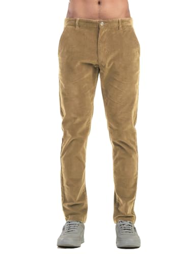 Image of BELANO Men Slim Fit Corduroy Cotton Stretch Chinos