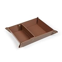 Londo Leather Tray Organizer Caddy, Practical Storage Box Valet for Wallets, Watches, Keys, Coins, Phones, Sunglasses and Office Equipment