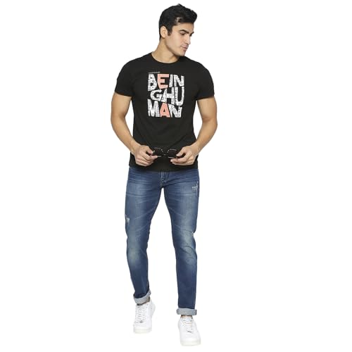 Image of Being Human Blue Cropped Fit Men's Denims Clothing