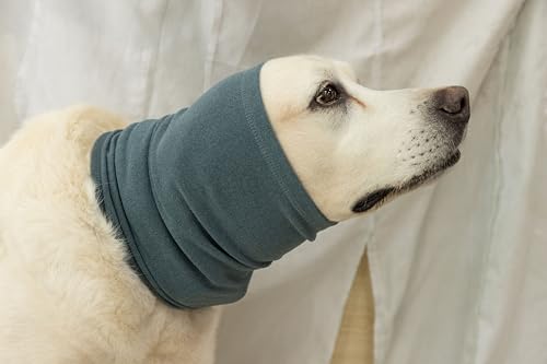 Image of Soothing Dog Ear Cover,Keep Calm Comfort Anti Anxiety Relief Surgery Recovery Head Cover for Dog Navy M