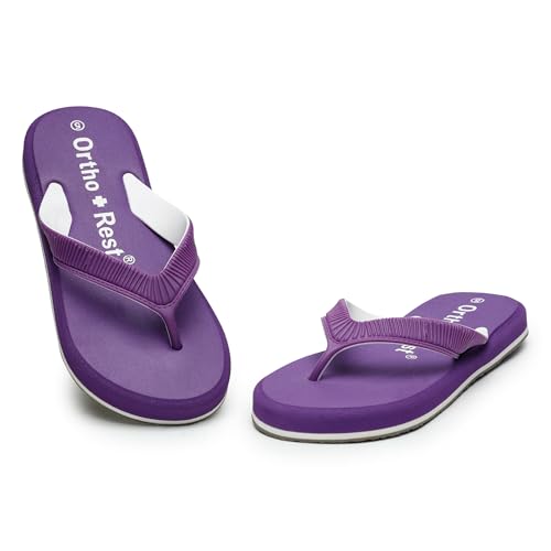 Image of Ortho + Rest Doctor Slippers for Women Orthopedic Non Slip Lightweight Comfortable Flat Casual Stylish Dr Chappals and House Flip flops For Ladies and Girl's