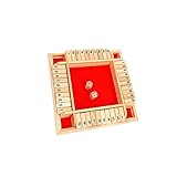 Abaodam 1 Set Wooden Drinking Game Props for Ktv Bar and Parties Digital Flop Game with Non Slip Base and Dice Accessories for All Ages Red