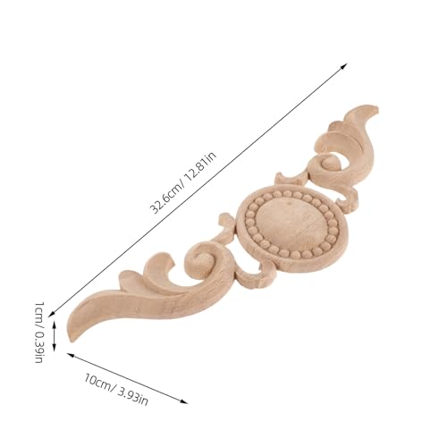 Apliques de madera tallada PRETYZOOM de 33x10 cm beige para muebles elegantes 8