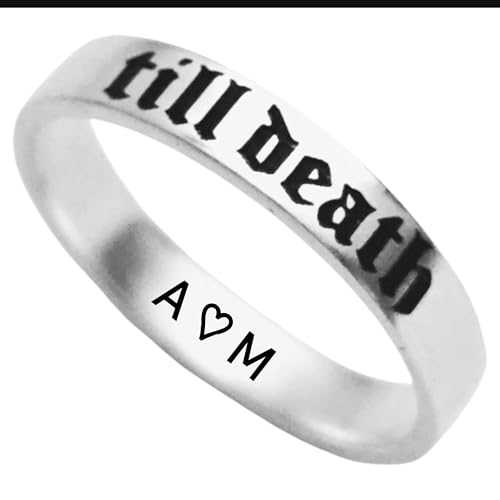 Custom Engraved " Till Death " Ring for Women & Men – 3mm, 4mm, 6mm Band – Personalized Wedding Band, Promise Ring, Couples Ring – Custom Text Gift for Anniversary, Valentine’s Day3