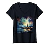Photo Gallery donna islanda wilderness vacanza souvenir per escursionisti, campeggiatori maglietta con collo a v Photo Gallery donna islanda wilderness vacanza souvenir per escursionisti, campeggiatori maglietta con collo a v