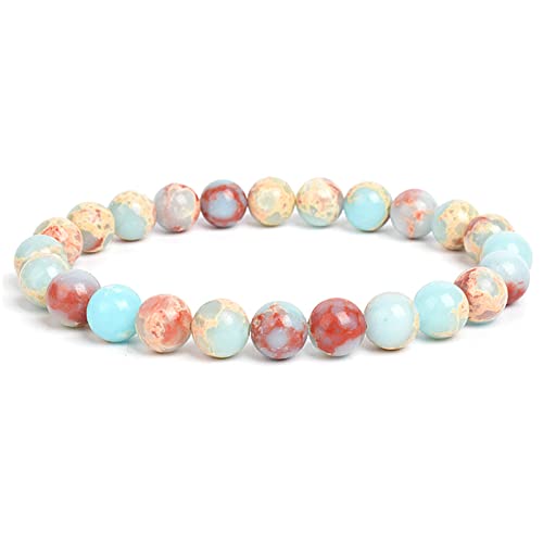 Bracelet élastique jade serpentin 19cm, cadeau bien-être idéal