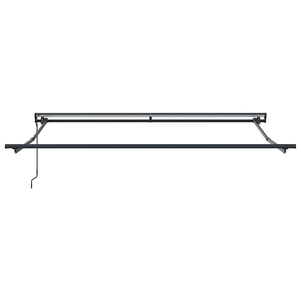 Markisenrahmen verstellbar Anthrazit 350 x 250 cm für Terrasse Garten aus pulverbeschichtetem Stahl mit Kurbel