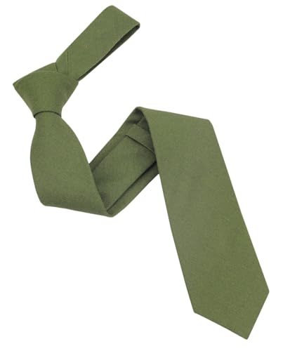 Image of Mens Solid Linen Ties - Regular Width Pattern Necktie for Men