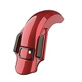 Motorcycle Rear Fender Dominator Rear Fender Fit for 2009-2013 Harley HD Touring FLH - Smoked Lens, Black License Plate Holder (Ember Red Sunglo)