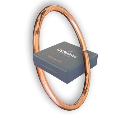 USTeckno Hand Forged 100% Pure Copper Bracelet. Made with Solid